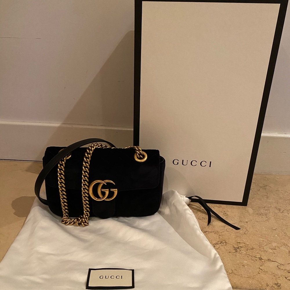 100% authentic GUCCI Marmont velvet mini bag